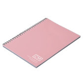 Moderne Professionele Initiaal Roze Monogram Notitieboek (Linkerzijde)