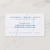 Moderne professionele innovatieve wolkenblauw visitekaartje (Achterkant)