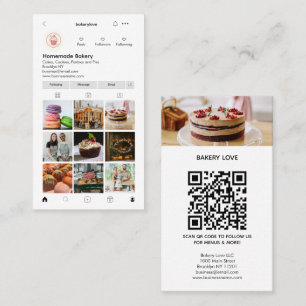 Moderne Professionele Instagram Foto QR Code Bakke Visitekaartje