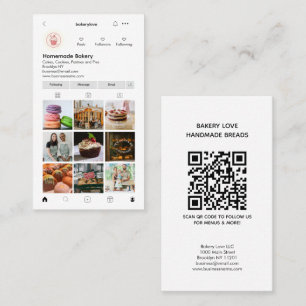 Moderne Professionele Instagram Foto QR Code Bakke Visitekaartje