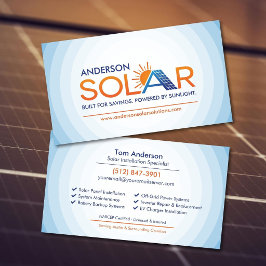 Moderne professionele installatie van zonnepanelen visitekaartje