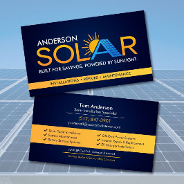 Moderne professionele installatie van zonnepanelen visitekaartje