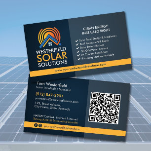 Moderne professionele installatie van zonnepanelen visitekaartje