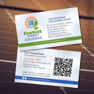 Moderne professionele installatie van zonnepanelen visitekaartje