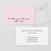 Moderne professionele kalligrafie Blush Pink Visitekaartje (Voorkant / Achterkant)