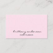 Moderne professionele kalligrafie Blush Pink Visitekaartje (Voorkant)