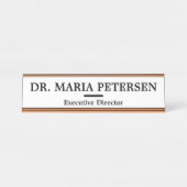 Moderne professionele Kantoor zwart wit Bureau Naambordje (Voorkant)