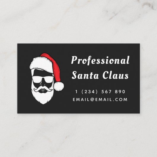 Moderne Professionele Kerstman Grappige Kerstmis Visitekaartje (Voorkant)