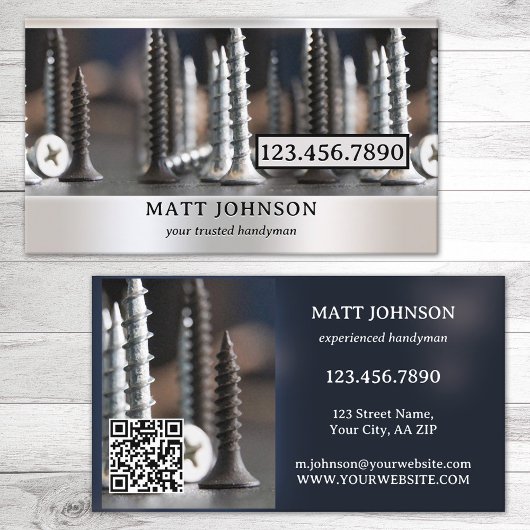 Moderne professionele klusjesman QR-code Visitekaartje
