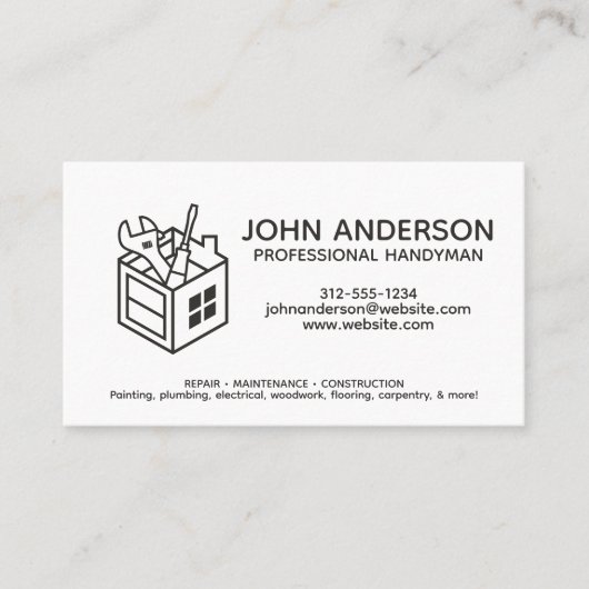 Moderne professionele klusjesman-services visitekaartje (Voorkant)