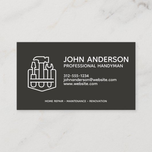 Moderne professionele klusjesman-services visitekaartje (Voorkant)