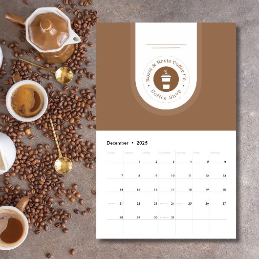 Moderne professionele koffie kalender