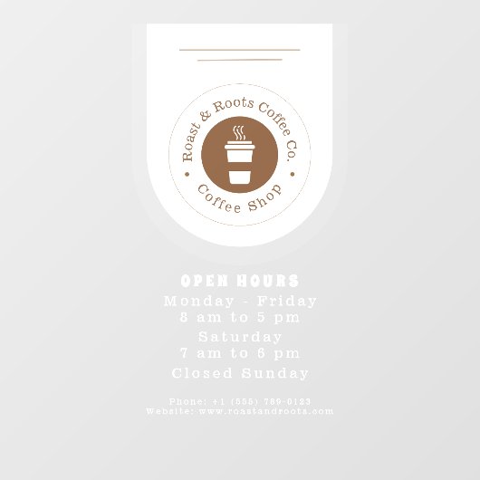 Moderne professionele koffie raamsticker (Vel)