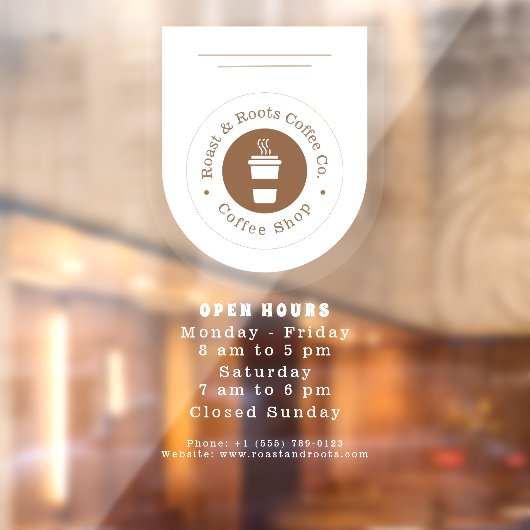 Moderne professionele koffie raamsticker (Vel 2)