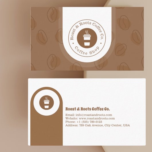 Moderne professionele koffie visitekaartje