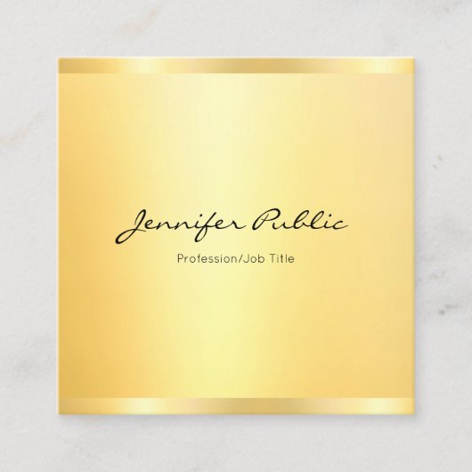 Moderne professionele legant Faux Gold-minimalist Vierkante Visitekaartje (Voorkant)