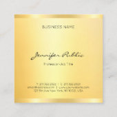 Moderne professionele legant Faux Gold-minimalist Vierkante Visitekaartje (Achterkant)