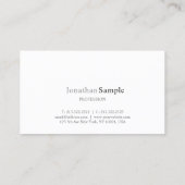 Moderne professionele legant grijze minimalistisch visitekaartje (Achterkant)