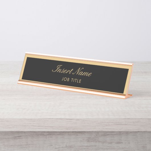 Moderne professionele legant Script Gold Bureau Naambordje (Voorkant)