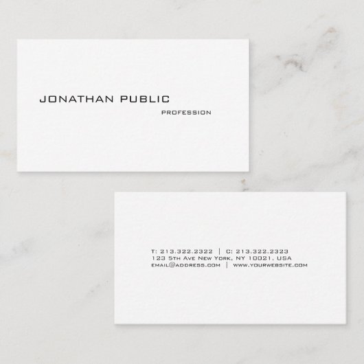 Moderne professionele legant Simple Cool-minimalis Visitekaartje (Voorkant / Achterkant)