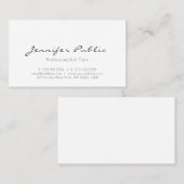 Moderne professionele legant White Minimalist Visitekaartje (Voorkant / Achterkant)