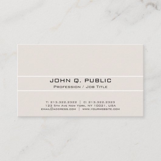 Moderne professionele legante harmonische kleuren visitekaartje (Voorkant)