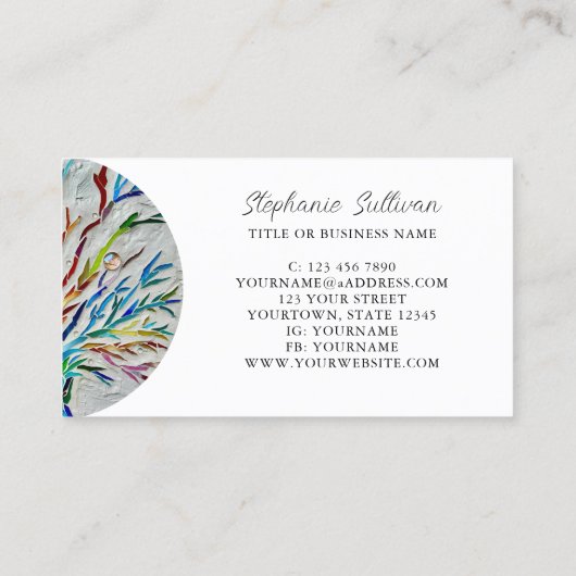 Moderne professionele levensboom visitekaartje (Achterkant)