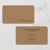 Moderne, professionele lichte, bruine handtekening visitekaartje (Voorkant / Achterkant)
