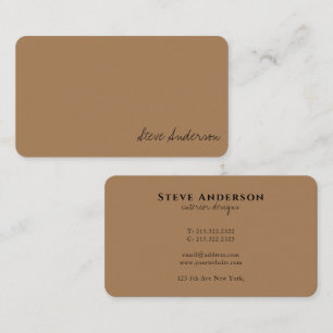 Moderne, professionele lichte, bruine handtekening visitekaartje