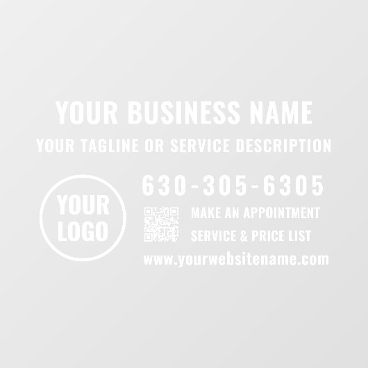 Moderne Professionele Logo Bedrijfsnaam QR Code Au Raamsticker (Vel)