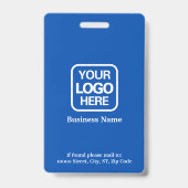 Moderne professionele Logo Blue Employee Foto Badge (Achterkant)