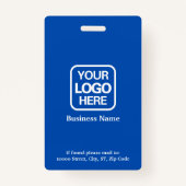 Moderne professionele Logo Blue Employee Foto Badge (Achterkant)