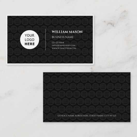 Moderne professionele logo, eenvoudig zwart visitekaartje (Voorkant / Achterkant)
