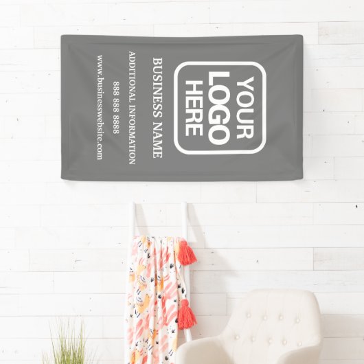 Moderne professionele Logo grijs Spandoek (Insitu)