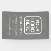 Moderne professionele Logo grijs Spandoek (Horizontaal)