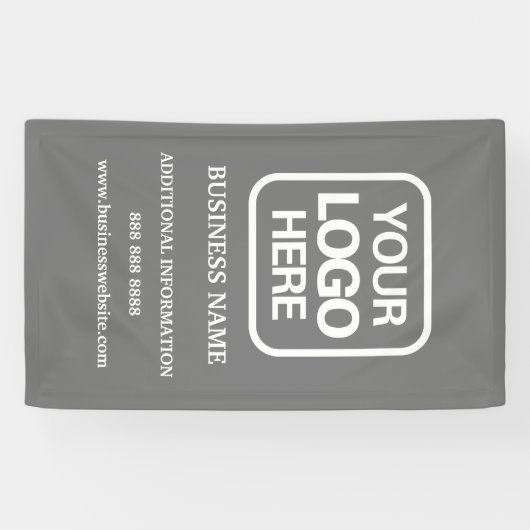 Moderne professionele Logo grijs Spandoek (Horizontaal)