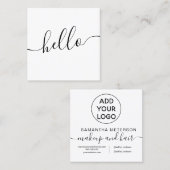 Moderne professionele logo hallo zwart vierkante visitekaartje (Voorkant / Achterkant)