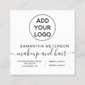 Moderne professionele logo hallo zwart vierkante visitekaartje (Achterkant)