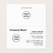 Moderne professionele logo-ontwerp visitekaartje (Buitenkant ongevouwen)
