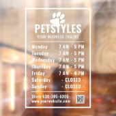 Moderne professionele Logo openingstijden wit Raamsticker