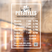 Moderne professionele Logo openingstijden zwart wi Raamsticker (Vel 2)