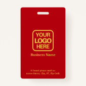 Moderne professionele Logo Red Gold medewerker fot Badge (Achterkant)