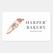Moderne professionele Logo voor bakkerijen Rechthoekige Sticker (Voorkant)