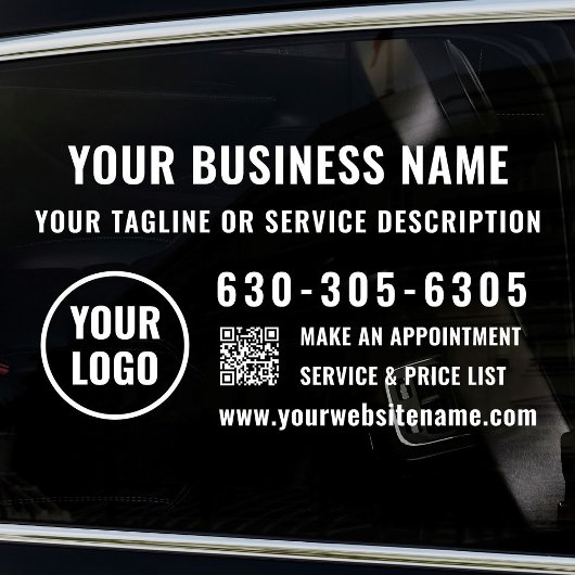 Moderne Professionele Logo Zakelijke Naam QR-code  Raamsticker