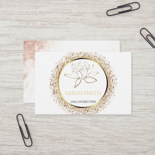 Moderne professionele lotusbloem Business Visitekaartje (Voorkant / Achterkant in situ)