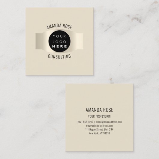 Moderne, professionele, luchtige Logo Vierkante Visitekaartje (Voorkant / Achterkant)