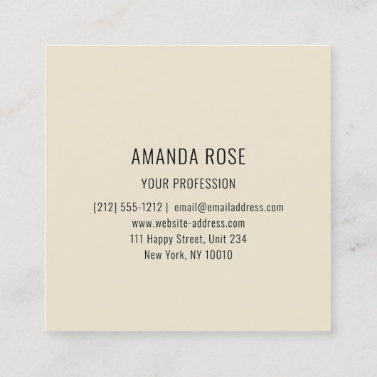 Moderne, professionele, luchtige Logo Vierkante Visitekaartje (Achterkant)