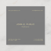 Moderne professionele luxe elegante premium zijde vierkante visitekaartje (Achterkant)