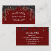 Moderne professionele make-up artiest haar bordeau visitekaartje (Voorkant / Achterkant)