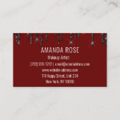 Moderne professionele make-up artiest haar bordeau visitekaartje (Achterkant)